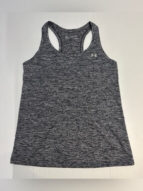 Under Armour UA Tech Twist Racerback Tank Black Gray Heather Gym Small Workout